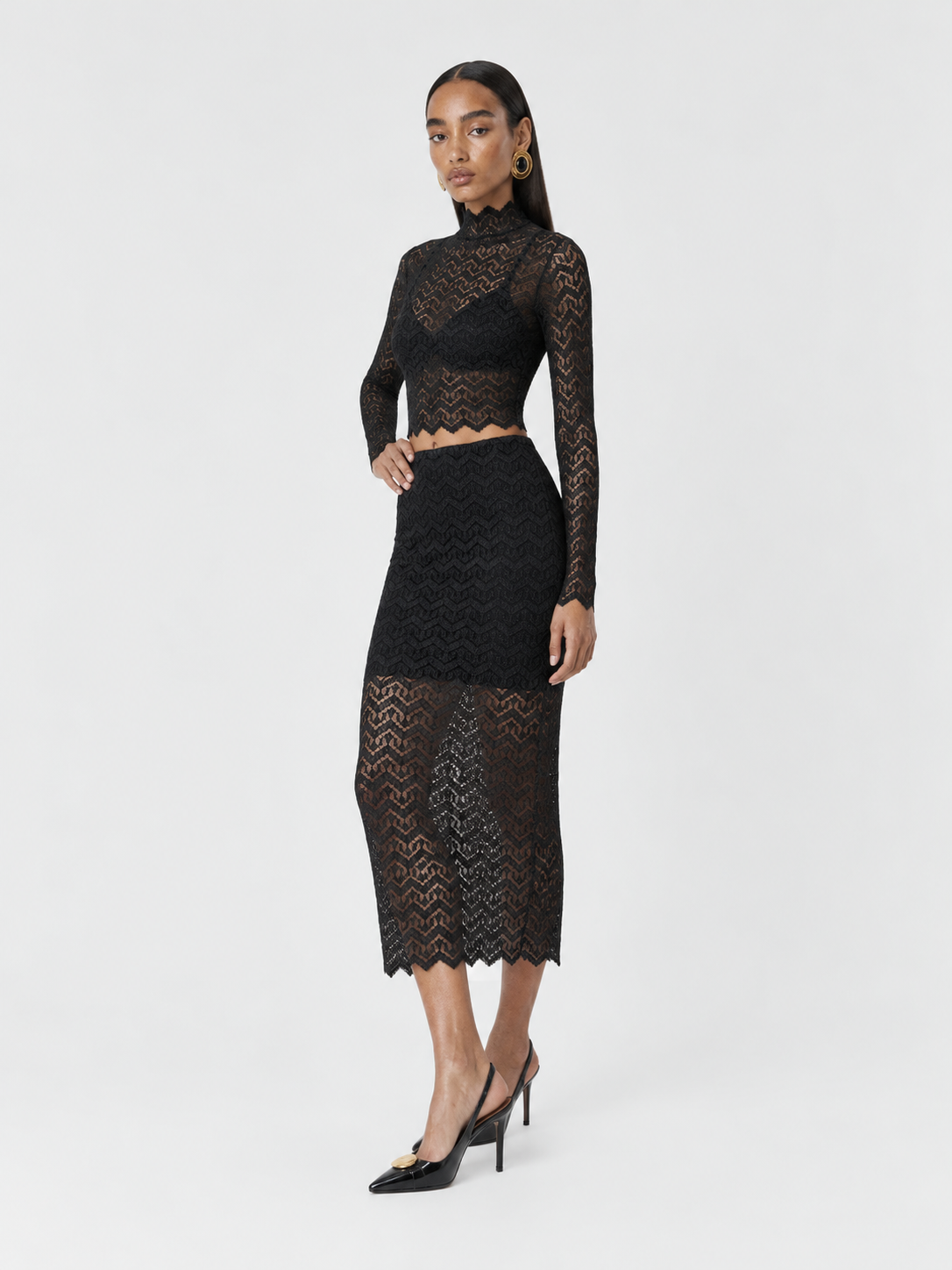 ZARIA LUREX LACE SKIRT  |  210013