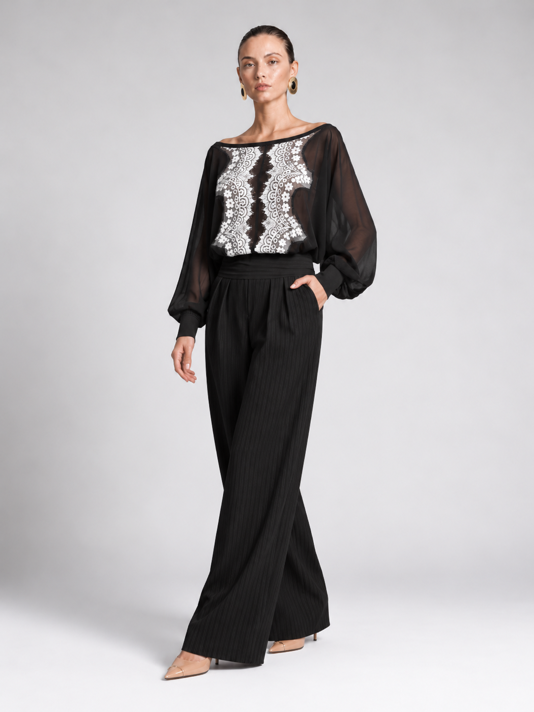 ELARA TULLE TOP  |  BLACK (210002A)