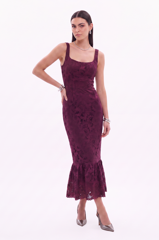 RAISA MIDI DRESS  |  MULBERRY WINE (20002)