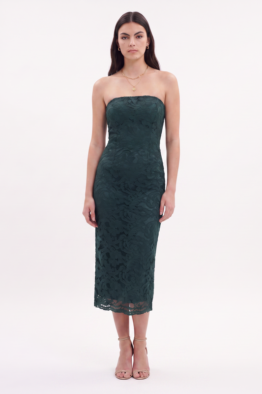 LIVIA MIDI DRESS  |  EMERALD TEAL  (20027)