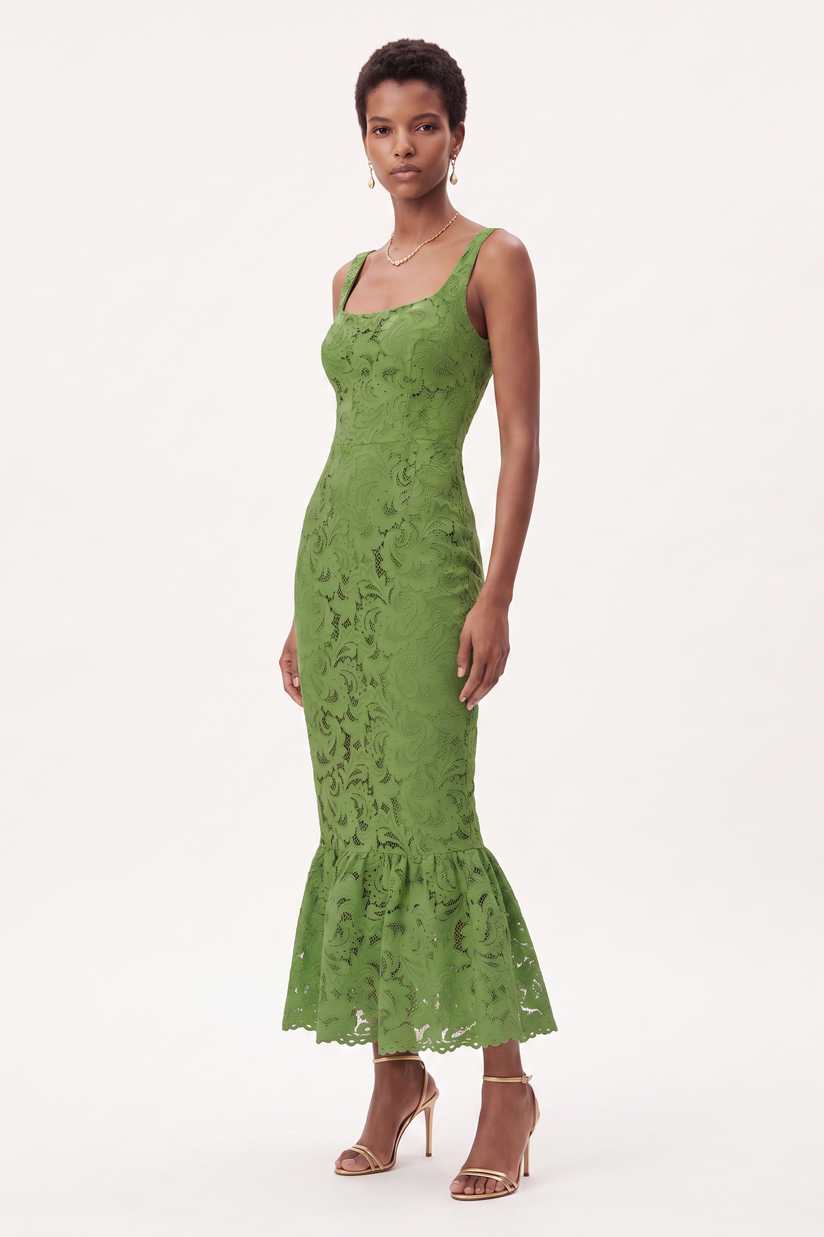 RAISA MIDI DRESS  |  MUTED OLIVE  (20002)
