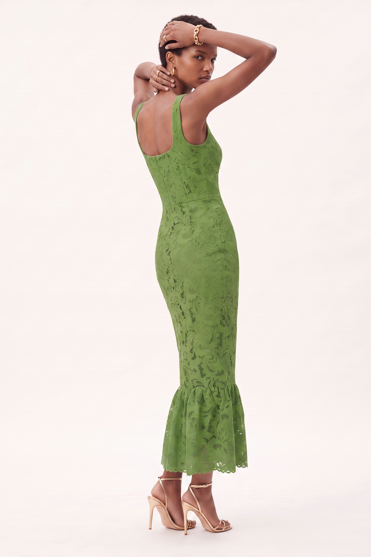 RAISA MIDI DRESS  |  MUTED OLIVE  (20002)