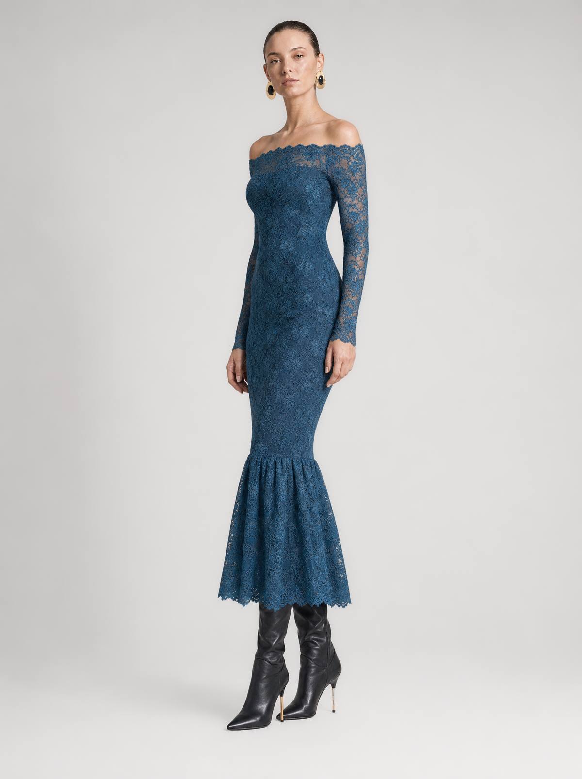 VANESSA VELVET LACE  |  TEAL  (210005)