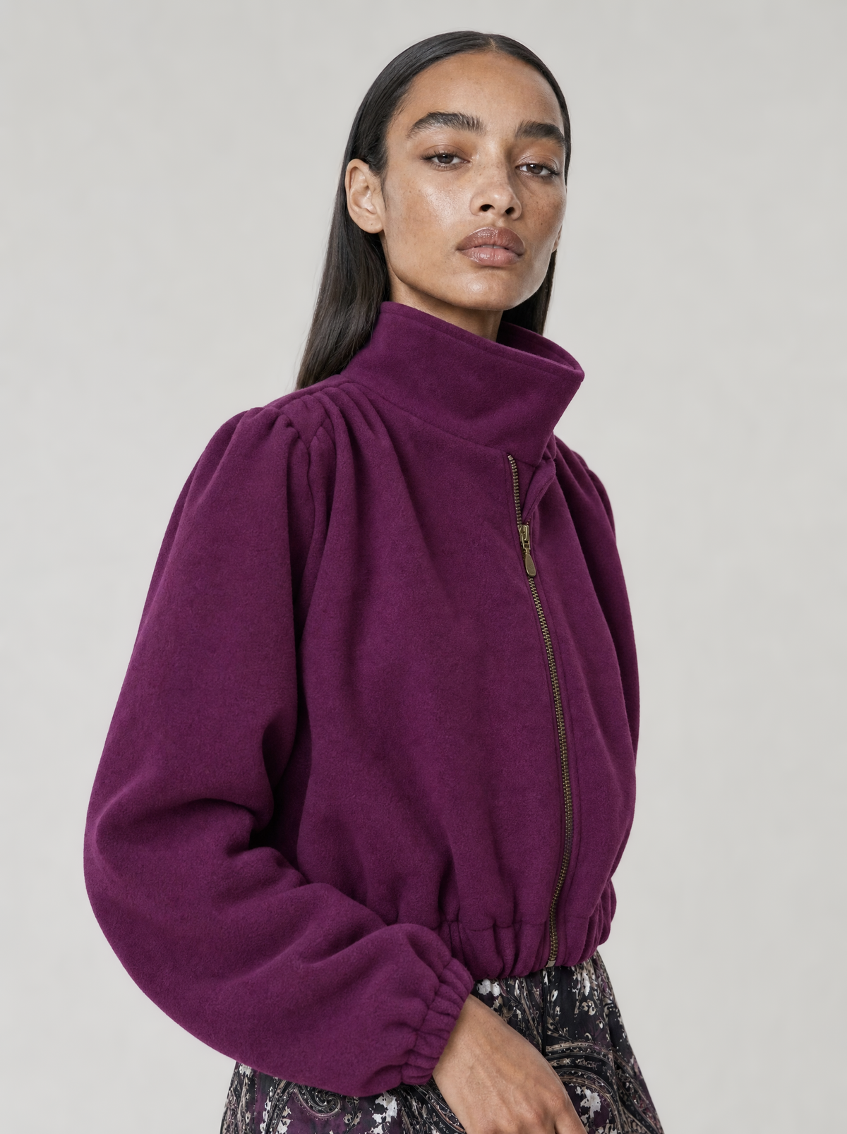 NERISSE BOMBER JACKET  |  PLUM  (210022)