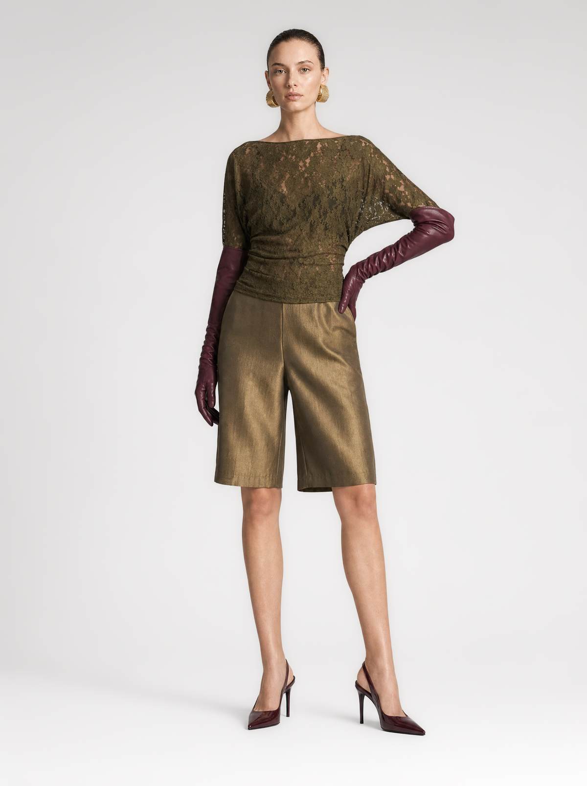 KASHMIRE LACE TOP  |  OLIVE (210014)