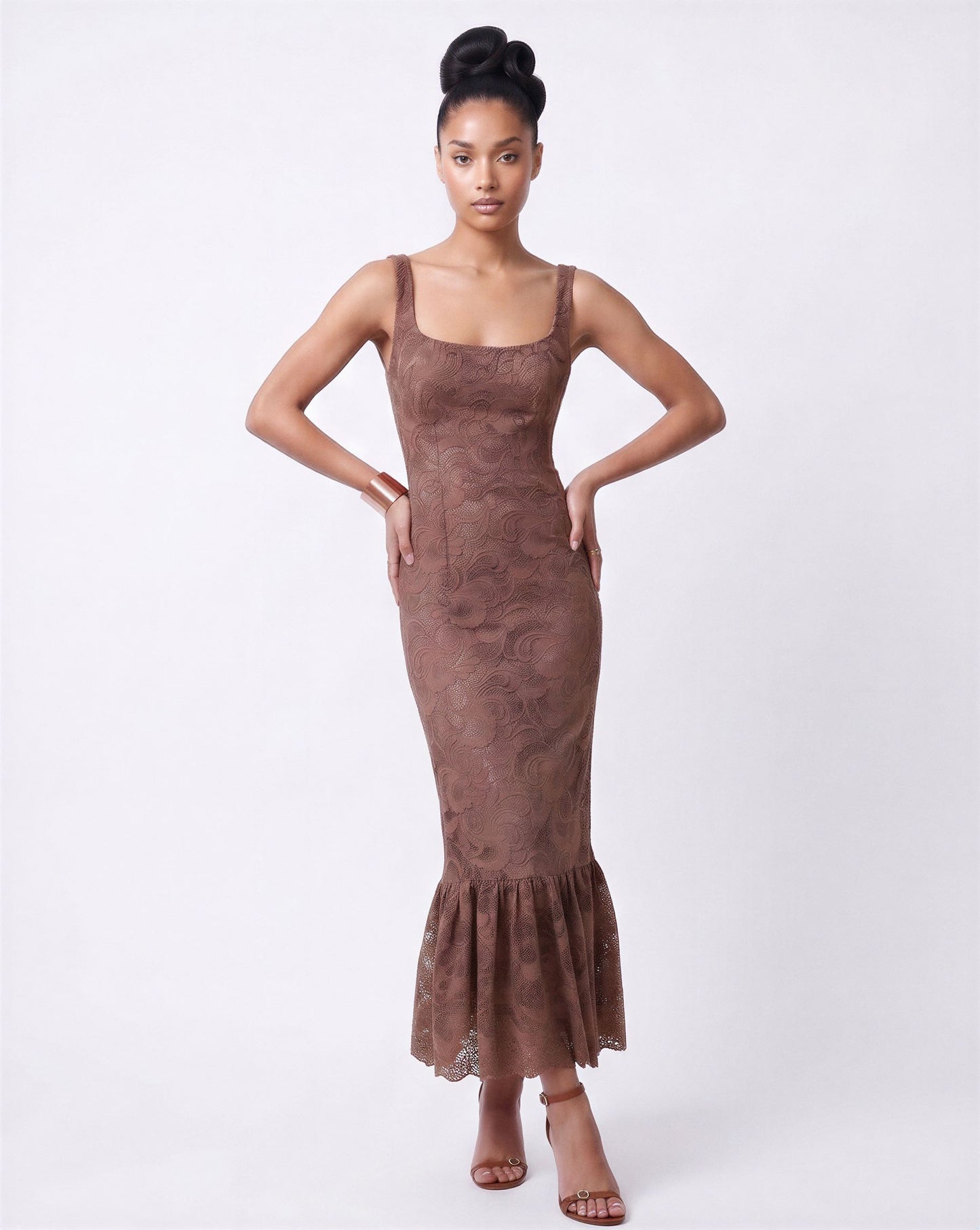 RAISA MIDI DRESS  |  MOCCA  (20002)