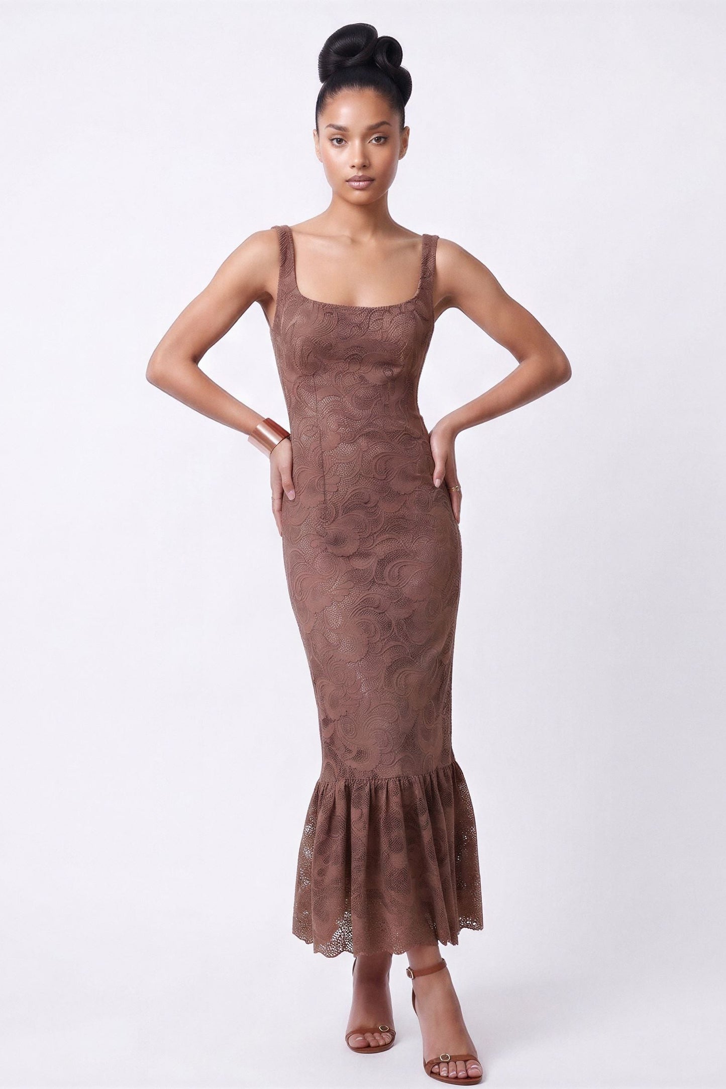 RAISA MIDI DRESS  |  MOCCA  (20002)