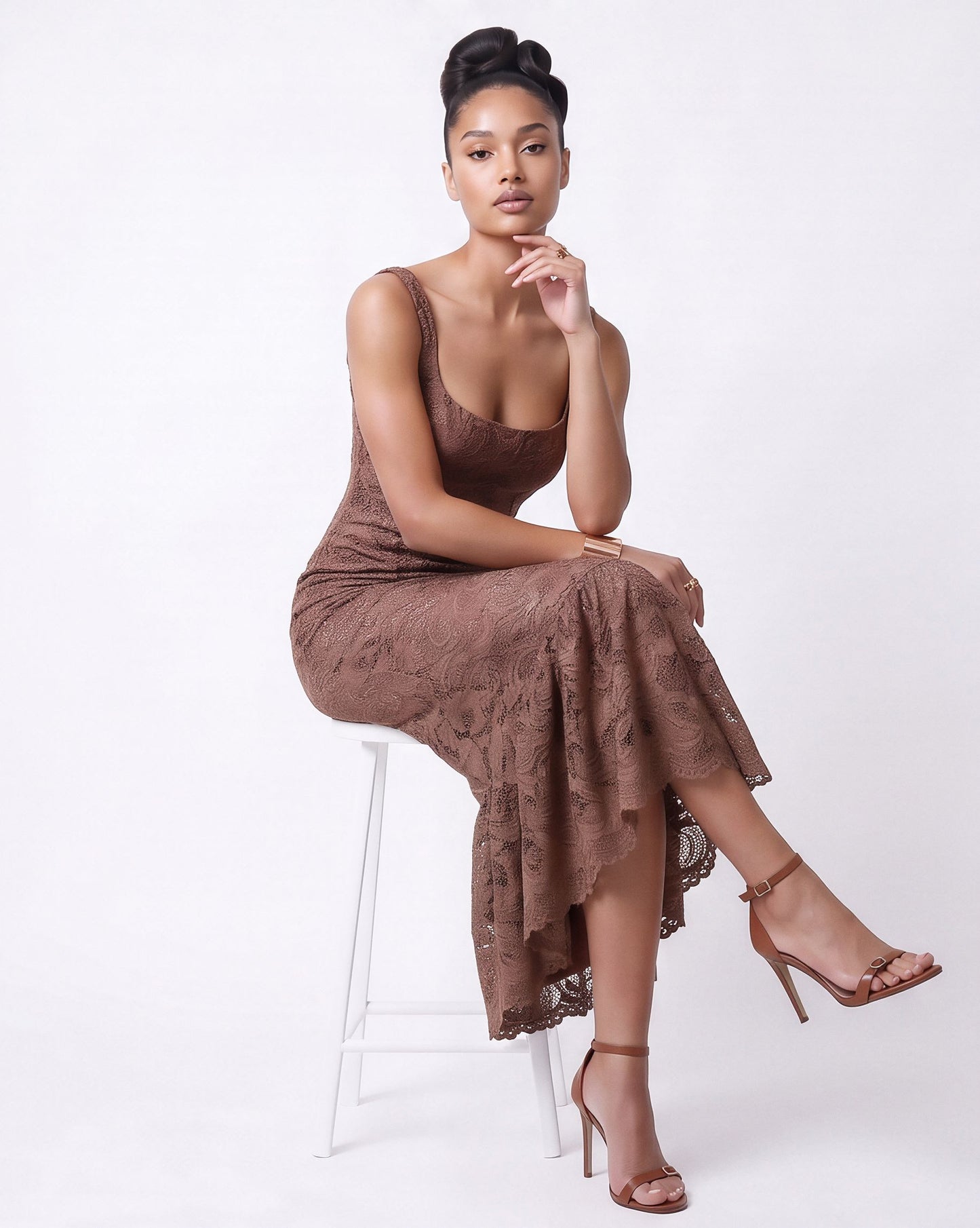RAISA MIDI DRESS  |  MOCCA  (20002)