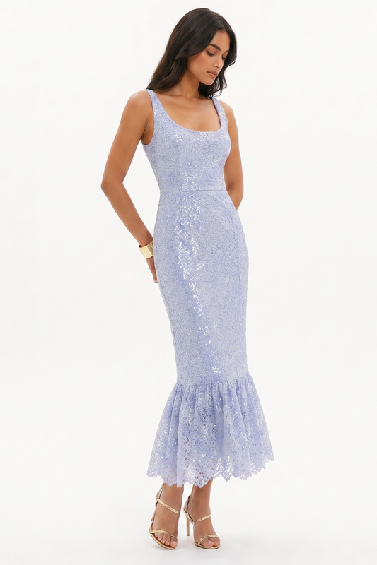 RAISA MIDI DRESS  | SHIMERING LACE  (20002)