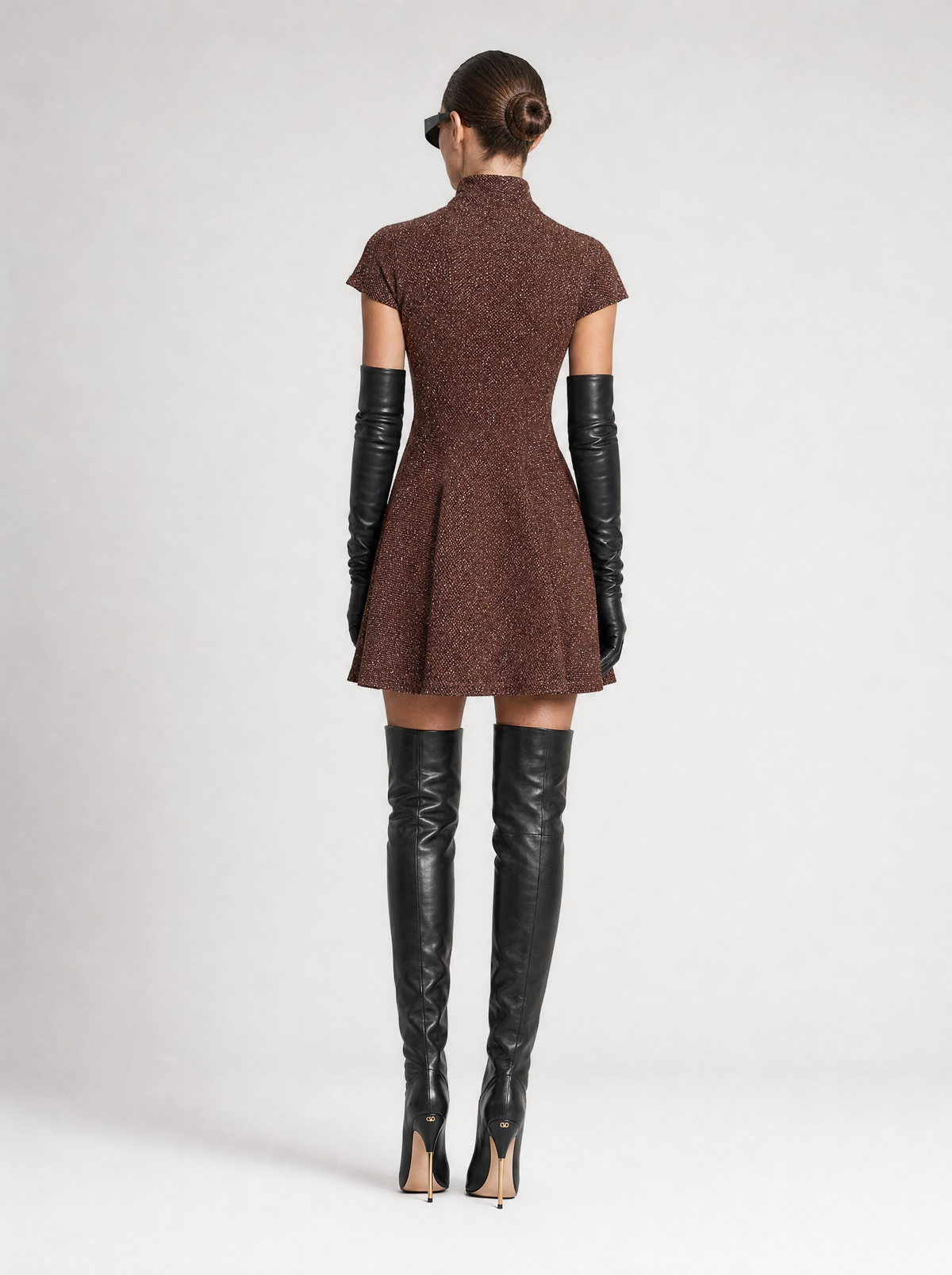 VANA LUREX KNIT DRESS  |  BRONZE  (210015)