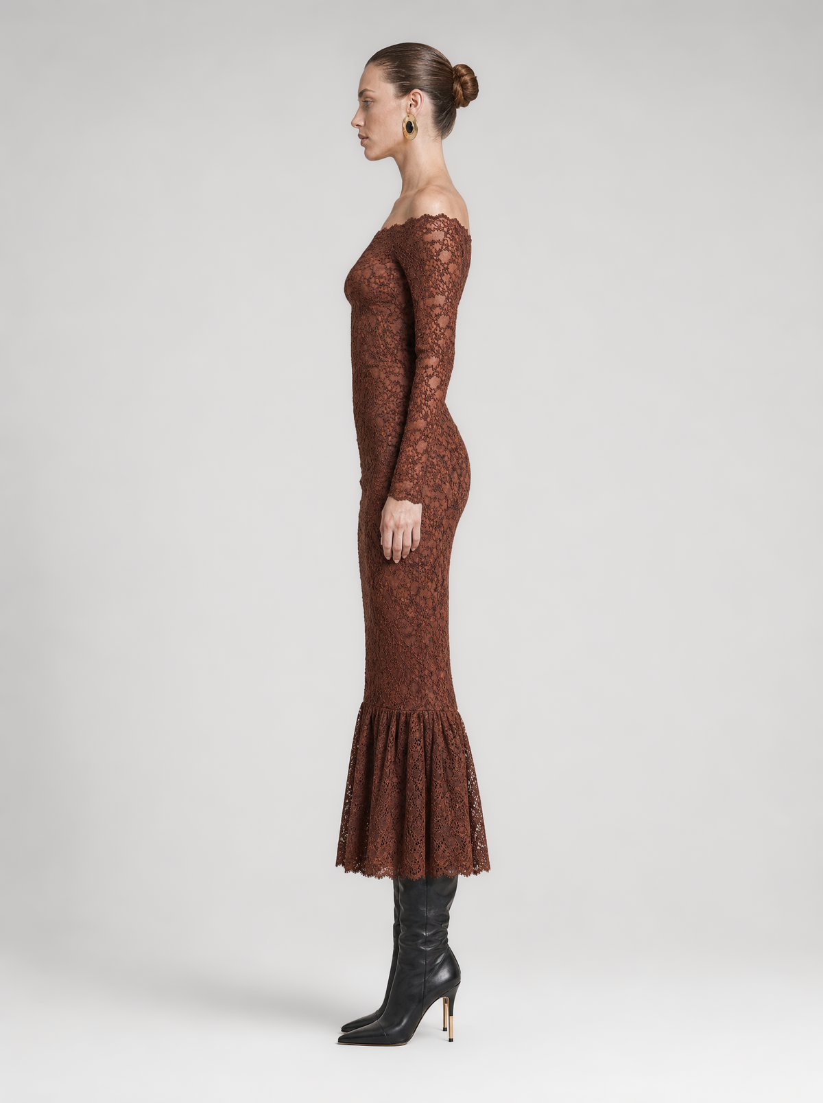 VANESSA VELVET LACE DRESS  |  CINNAMON (210005)