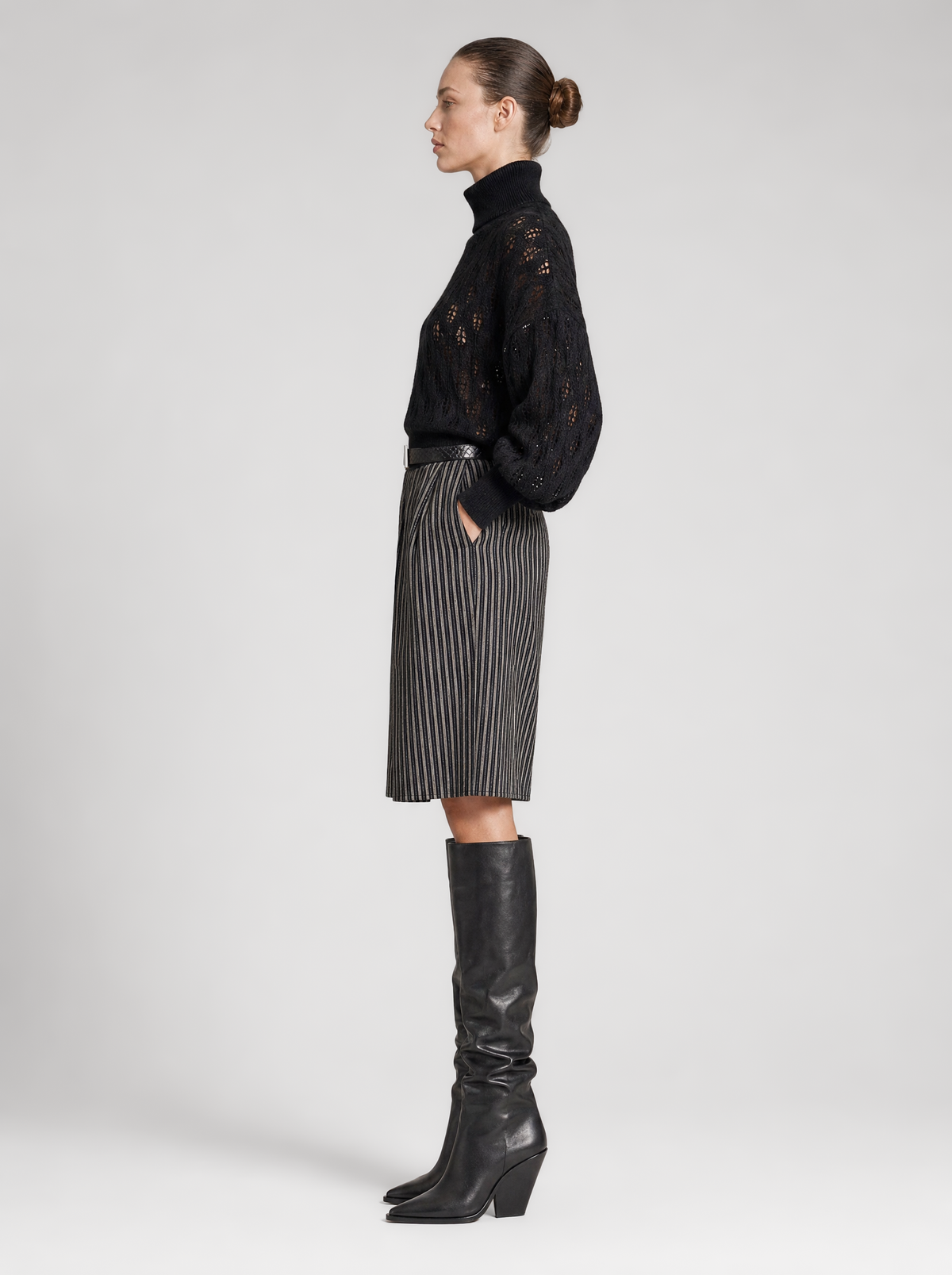 CARMINE KNIT TOP  |  BLACK  (210016)